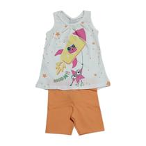 Conjunto Verão Blusa Algodão Infantil Feminina Menina Conjunto Verão Blusa Algodão Infantil Feminina Menina