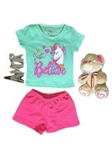Conjunto Verão Feminino Blusinha e Short Raga Kids Acredite Conjunto Verão Feminino Blusinha e Short Raga Kids Acredite