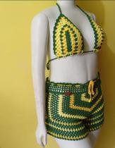 Conjunto Verão FM verde e Amarelo