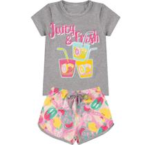 Conjunto Verão Infantil Juvenil Feminino Blusinha e Shorts em Algodão + Cotton Roupa Menina Tamanhos 10 12 14 16