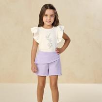 Conjunto verão Infantil Marlan Petala Flor algodão bordado TAMANHO:2COR:ROXO Conjunto verão Infantil Marlan Petala Flor algodão bordado TAMANHO:2COR:ROXO