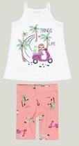 Conjunto Verão Infantil Menina Blusa Regata e Bermuda em Cotton Infantil Menina - MalweeKids Conjunto Verão Infantil Menina Blusa Regata e Bermuda em Cotton Infantil Menina - MalweeKids