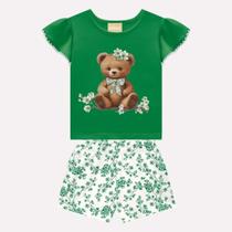 Conjunto Verão infantil milon ursinho algodão caimento leve TAMANHO:MCOR:VERDE Conjunto Verão infantil milon ursinho algodão caimento leve TAMANHO:MCOR:VERDE