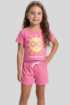 Conjunto Verão Infantil Roupa Menina Blusa Cropped com Shorts Confortável Conjunto Verão Infantil Roupa Menina Blusa Cropped com Shorts Confortável