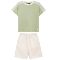 Conjunto Verão Lik boys em malha 100 %algodão Bermuda Sarja tamanho:6COR:VERDE Conjunto Verão Lik boys em malha 100 %algodão Bermuda Sarja tamanho:6COR:VERDE