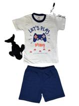 Conjunto Verão masculino Camiseta e bermuda Raga kids Let's play