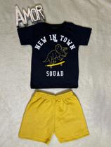 Conjunto Verão masculino Camiseta e bermuda Raga kids New in town