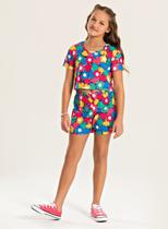 Conjunto Verão Menina Marinho Cropped e Shorts com Cadarço Conjunto Verão Menina Marinho Cropped e Shorts com Cadarço