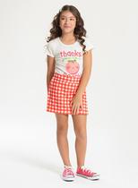 Conjunto Verão Menina Natural Blusa e Short Saia Pêssego Conjunto Verão Menina Natural Blusa e Short Saia Pêssego