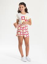 Conjunto Verão Menina Natural Blusa e Shorts Saia Flores Pop Conjunto Verão Menina Natural Blusa e Shorts Saia Flores Pop