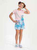 Conjunto Verão Menina Rosa Blusa e Shorts Saia Concha do Mar