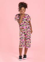 Conjunto Verão Menina Tulipa Blusa E Calça Pantacourt Corações Conjunto Verão Menina Tulipa Blusa E Calça Pantacourt Corações