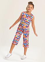 Conjunto Verão Menina Tulipa Cropped Com Abertura nas Costas e Calça Pantacourt Conjunto Verão Menina Tulipa Cropped Com Abertura nas Costas e Calça Pantacourt