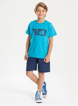 Conjunto Verão Menino Azul Camiseta e Bermuda com Lapela Surf Rider Conjunto Verão Menino Azul Camiseta e Bermuda com Lapela Surf Rider