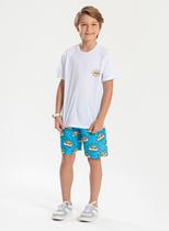 Conjunto Verão Menino Branco Camiseta e Bermuda Solzinho de Óculos