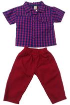 Conjunto Verão Menino Infantil Camisa Xadrez Calça