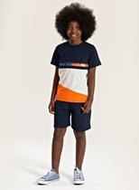 Conjunto Verão Menino Marinho Camiseta com Recorte e Bermuda Molekada Conjunto Verão Menino Marinho Camiseta com Recorte e Bermuda Molekada