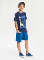 Conjunto Verão Menino Marinho Camiseta e Bermuda Com Bolso Califórnia Vibes Conjunto Verão Menino Marinho Camiseta e Bermuda Com Bolso Califórnia Vibes