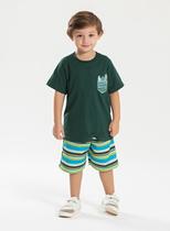 Conjunto Verão Menino Verde Camiseta e Bermuda Com Cadarço Surf - Molekada Conjunto Verão Menino Verde Camiseta e Bermuda Com Cadarço Surf - Molekada