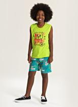 Conjunto Verão Menino Verde Regata e Bermuda Ursano Urbano