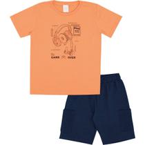 Conjunto Verão Pulla Bulla Camiseta e Bermuda Laranja 50777