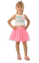 Conjunto Verão Saia Tule Neon e Blusa Magic