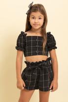 Conjunto Verão Top Xadrez + Shorts Menina Lessa Kids Rf K148