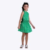 Conjunto Verde Estampa Bordado Ponto Cruz Infantil Menina Precoce 5127