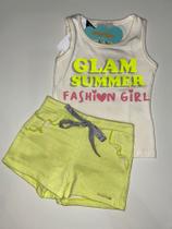 Conjunto verde Florescente , shorts + blusa femino tamanho 1 Conjunto verde Florescente , shorts + blusa femino tamanho 1
