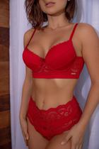 Conjunto vermelho com bojo elastico embutido e grippir no bojo - Lingerie Fetelle Conjunto vermelho com bojo elastico embutido e grippir no bojo - Lingerie Fetelle