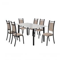 Conjunto Verona 06 Cadeiras Com Base Piauí Bm Tubulares Off White-material sintético 12 Conjunto Verona 06 Cadeiras Com Base Piauí Bm Tubulares Off White-material sintético 12