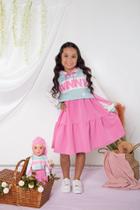 Conjunto Vestido com Casaco Bunny - Menina e Boneca
