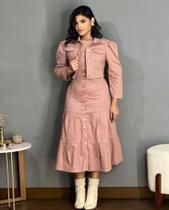 Conjunto vestido MIDI+jaqueta manga 3/4