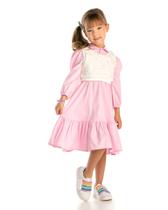 Conjunto Vestido Tricoline Rosa com Pullover de Pelinhos Infantil Gabriela Aquarela 241074 Conjunto Vestido Tricoline Rosa com Pullover de Pelinhos Infantil Gabriela Aquarela 241074