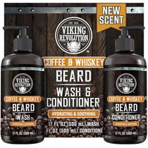 Conjunto Viking Revolution de Sabonete e Condicionador para Barba - Aroma Whisky com Café - 500ml