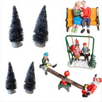 Conjunto Vila Natalina 3 Personagem 4 Mini Árvore Pinheiro Conjunto Vila Natalina 3 Personagem 4 Mini Árvore Pinheiro