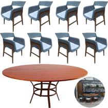 Conjunto Vila Real Mesa Cozinha 1,80m Tampo Madeira 8 Poltronas Corda Náutica Conjunto Vila Real Mesa Cozinha 1,80m Tampo Madeira 8 Poltronas Corda Náutica