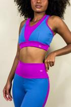 Conjunto vini azul blue boy e com detalhe em roxo tonic