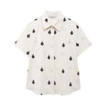 Conjunto Vintage Chic Feminino Bordado - Blusa e Calças Soltas para Férias Conjunto Vintage Chic Feminino Bordado - Blusa e Calças Soltas para Férias