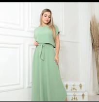 Conjunto visco linho verde tamanho M