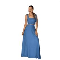 Conjunto Viscolinho Blusinha + Saia Longa Mulher Emponderada