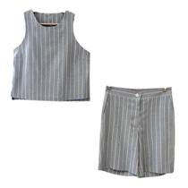 Conjunto viscolinho list blusa e bermuda del amo