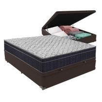 Conjunto Viúvo Cama Bege Box Baú Colchão Firme Ortobom D45 - Marrom Conjunto Viúvo Cama Bege Box Baú Colchão Firme Ortobom D45 - Marrom