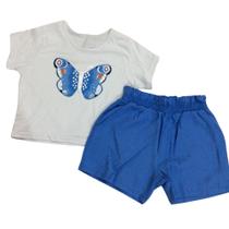 Conjunto Vrasalon Fem Infantil Branco e Azul