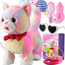 Conjunto Walking Cat Marsjoy Colorful Leash Singing Talking