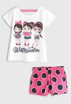 Conjunto Watermelon Infantil Feminino Blusa + Shorts Kyly