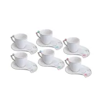 Conjunto Wolff 6 Xícaras Café Porcelana Flower Plate Br 90ml