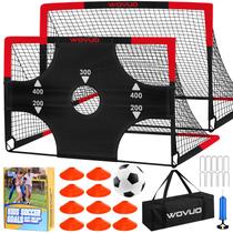 Conjunto WOVUO Kids Soccer Goals de 2, 6 x 4 pés com alvo de futebol e bola