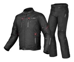 Conjunto X11 Calça Versa + Jaqueta Iron 3 Preta Motocicleta