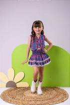 Conjunto Xadrez Infantil Quadrilha Junino Azul Marinho - Tamanho Variável Conjunto Xadrez Infantil Quadrilha Junino Azul Marinho - Tamanho Variável